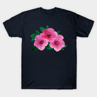 Petunias - Three Pink Petunias T-Shirt